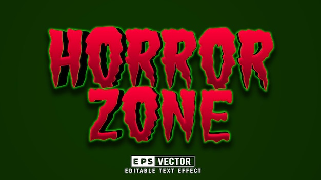 Horror zone editable 3d editable text effect with background