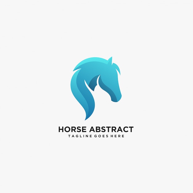 Horse abstract head horse cool color logo.