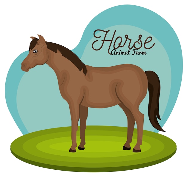 Horse animal farm icon