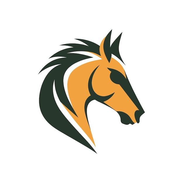 Шаблон векторного дизайна иллюстрации логотипа животных лошадей