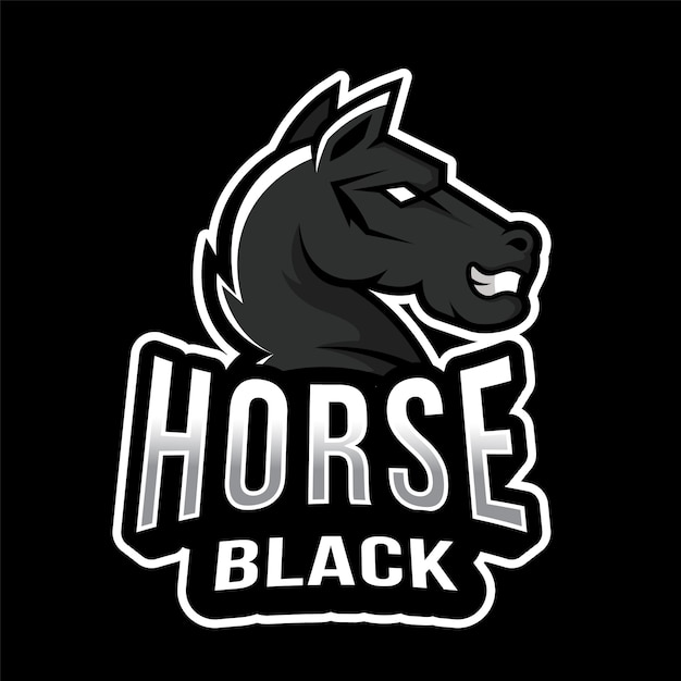 Horse Black Esport Logo Template