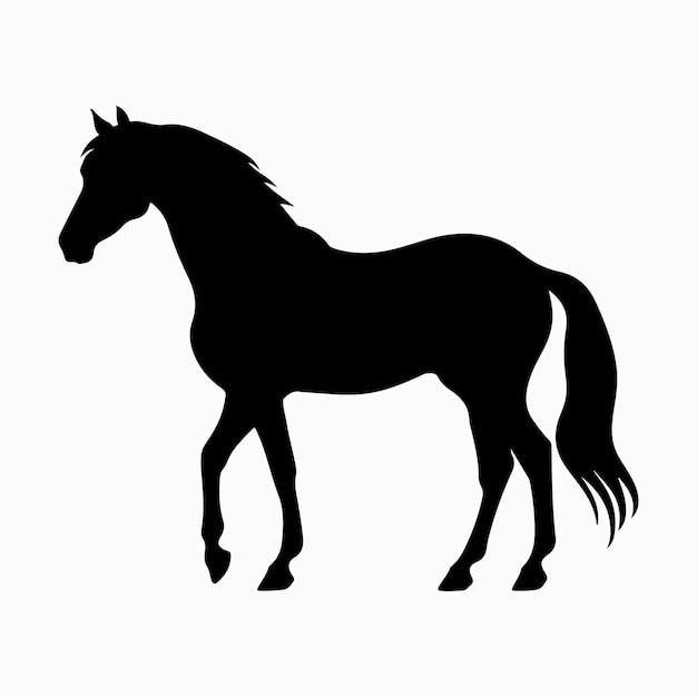 Horse black silhouette clip art illustration