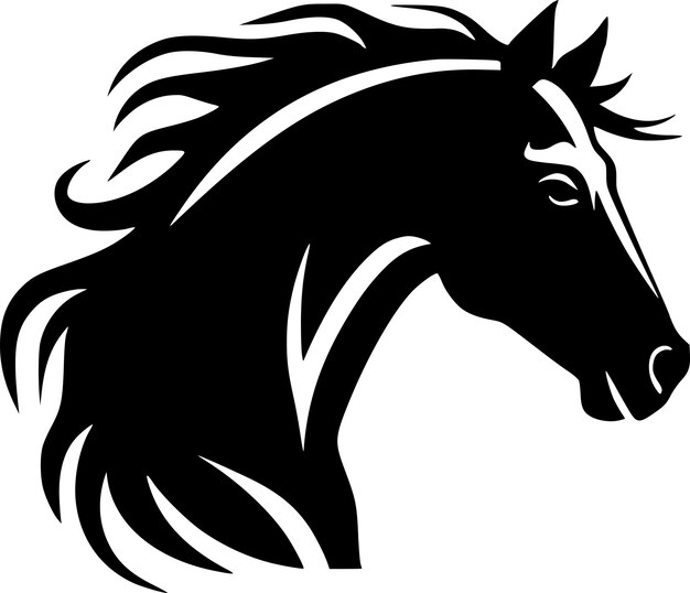 Vector horse black and white isolated icon vector illustration