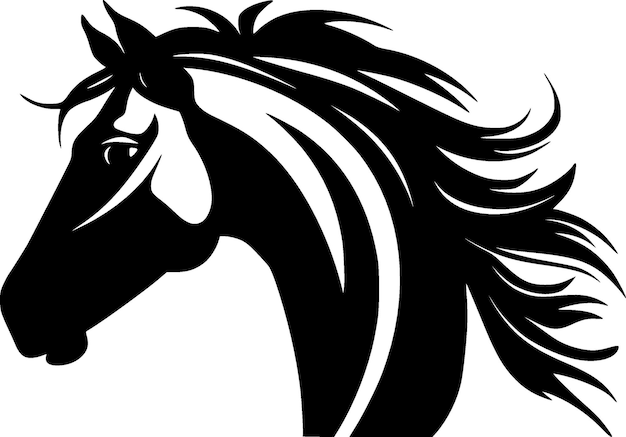 Horse Black and White Vector illustration