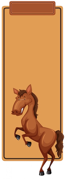 Horse on blank template