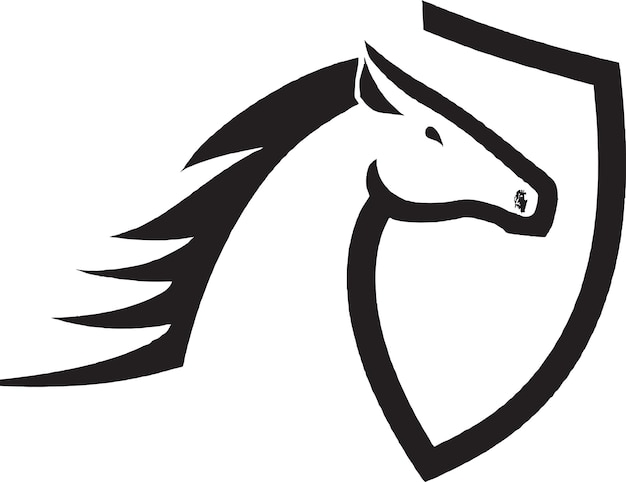 Vector horse breeding icon with mare and foal