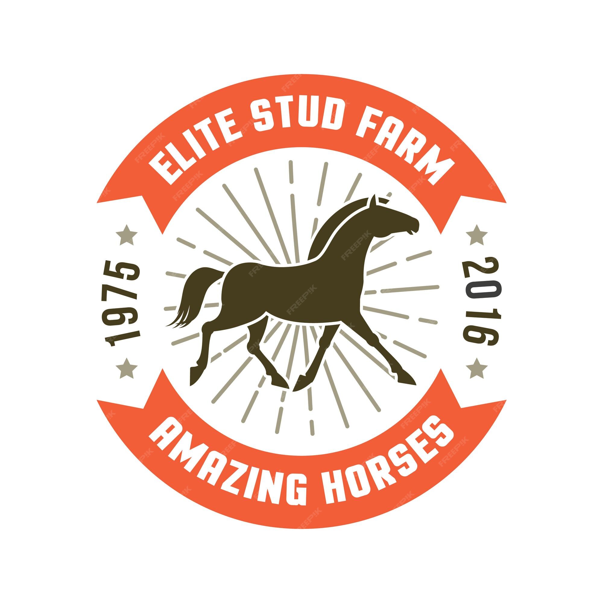 Premium Vector | Horse breeding labels emblems set