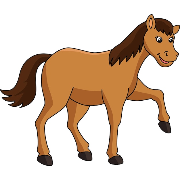 Illustrazione di clipart colorate del fumetto del cavallo