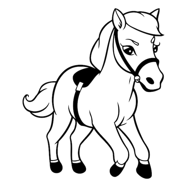 Horse cartoon isolated on a white background Vector illustration of a horse