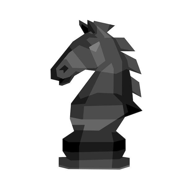 Horse chess illustration in 3d style