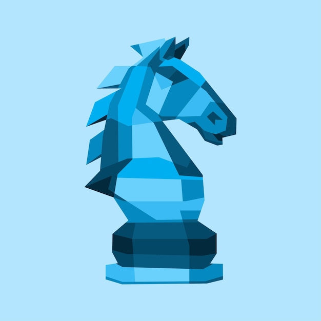 Vector horse chess illustration with 3d perfect for book covers eps file