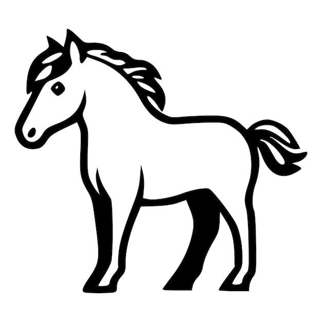 Horse clipart black outlines vector illustration