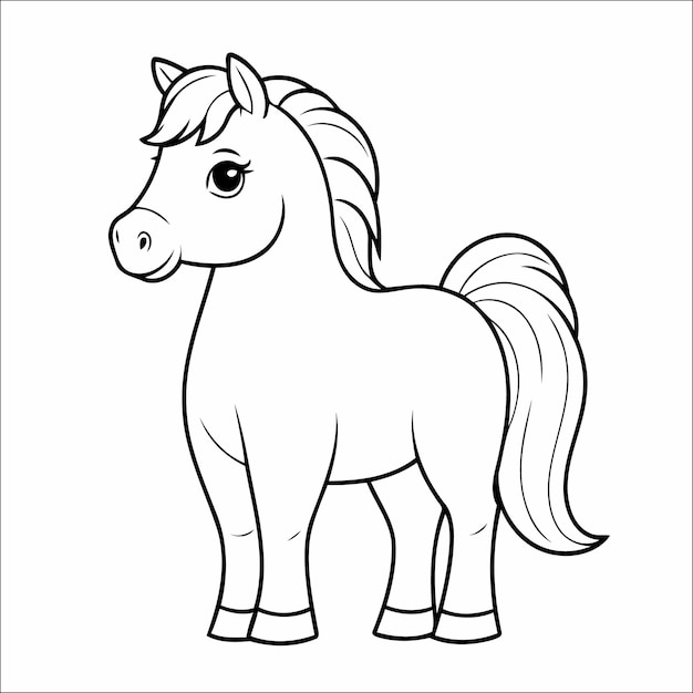 Horse Coloring Page Drawing For Children