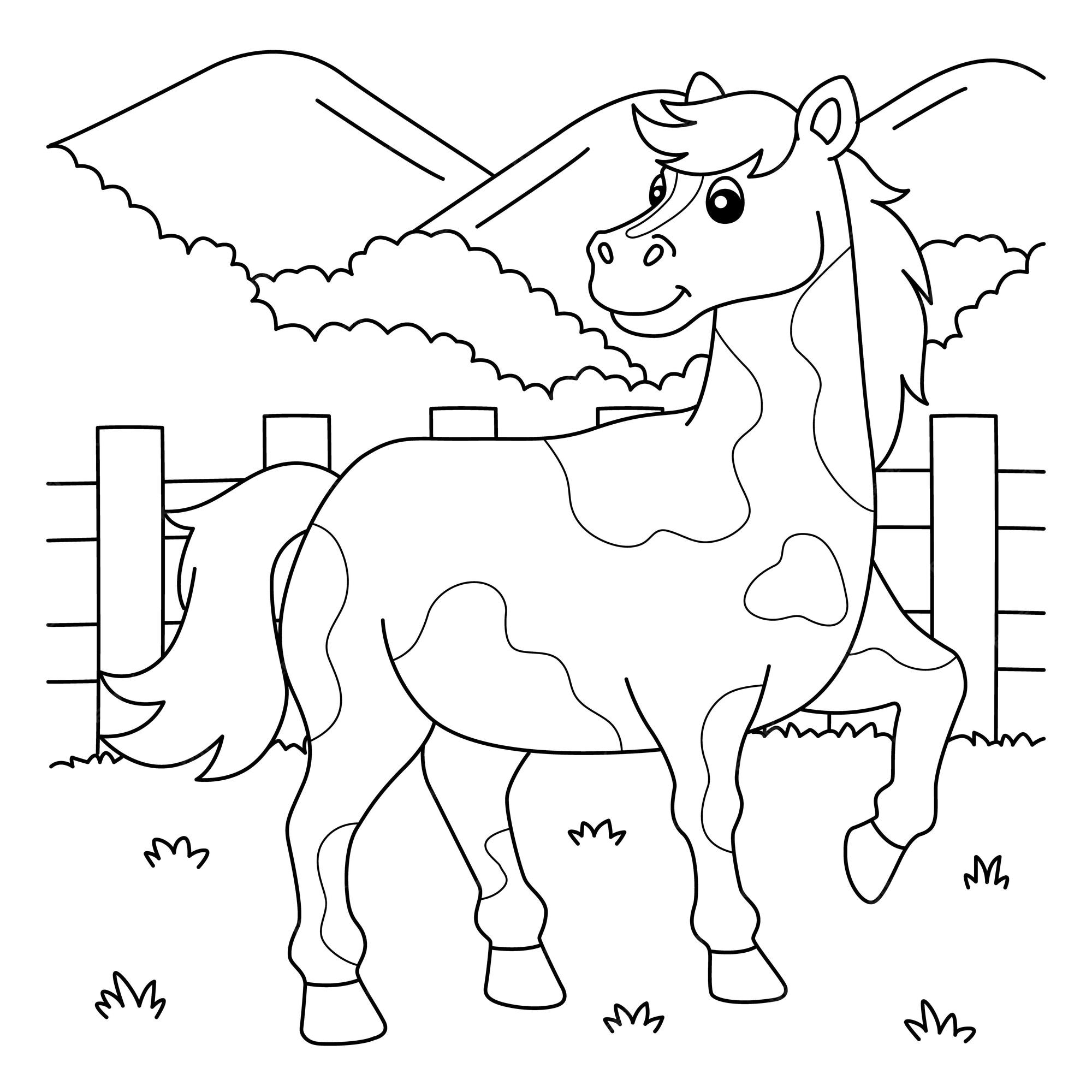 Cavalos para colorir in 2023  Horse drawings, Horse coloring pages, Easy  horse drawing