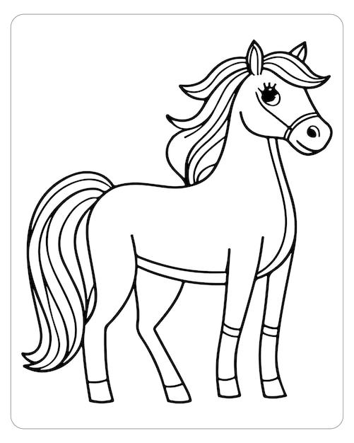 Vector horse coloring pages _ horse vector_ black and white