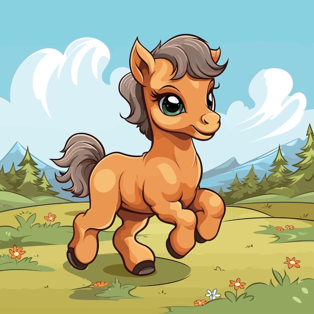 Horse cute vector