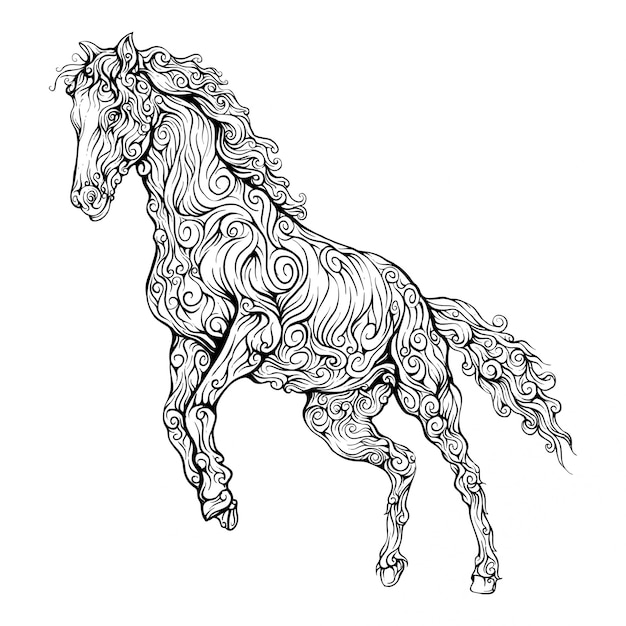 лошадь декоративная в руке рисунок