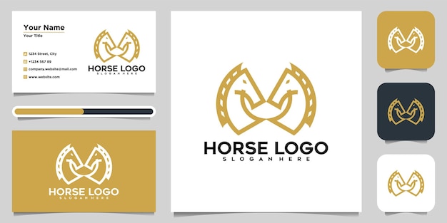 Horse elegant logo symbol vector, simplicity line art concept