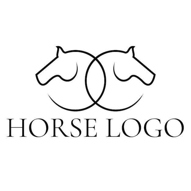 Horse Elegant Logo Symbol Vector Simplicity Line Art Concept