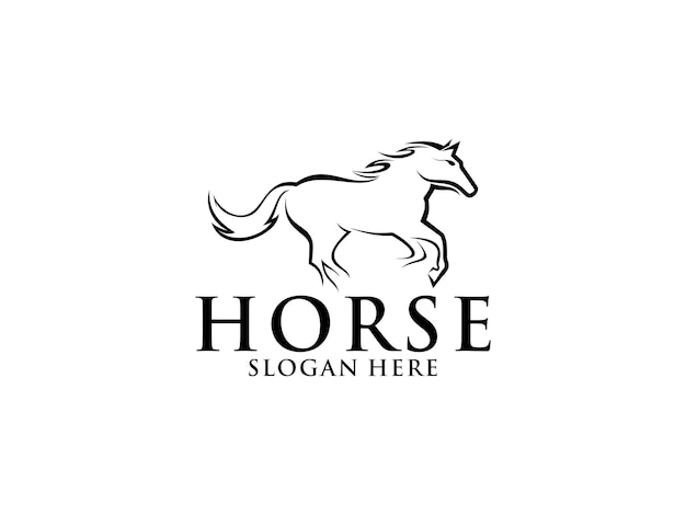 Horse Elegant Logo Vector Horse Line Logo design template