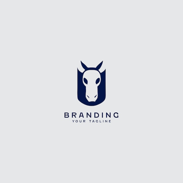 Horse Face Logo Design Template