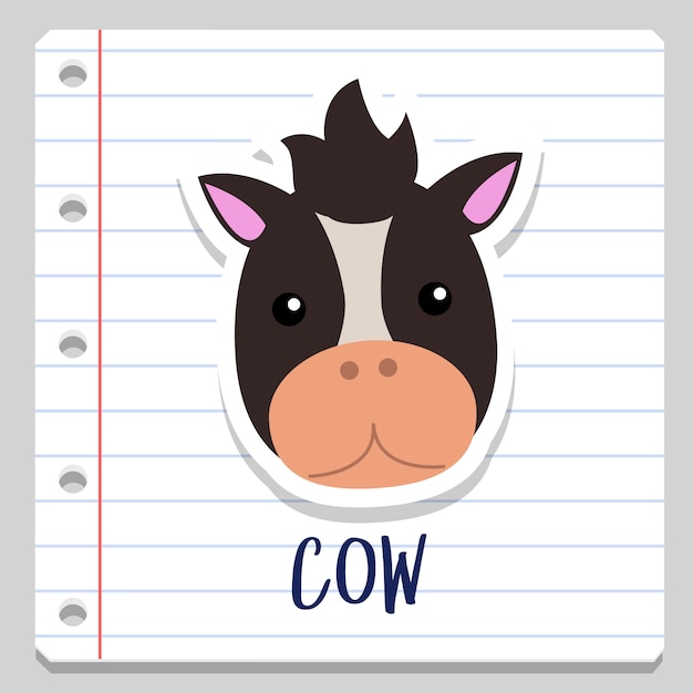 Horse farm animal notebook clip art