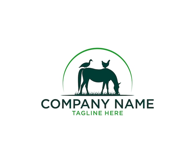 horse farm logo design silhouette illustration