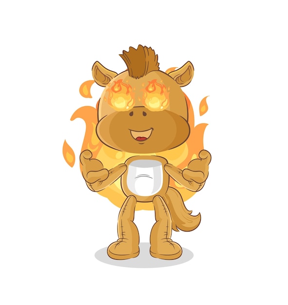 Vector horse on fire mascot cartoon vector