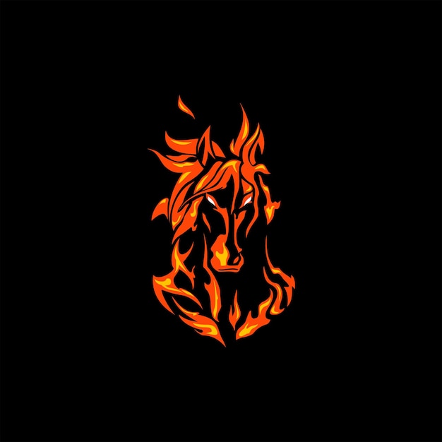 Horse Flame Vector Logo Design