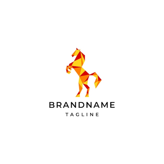 Vector horse geometric logo design template