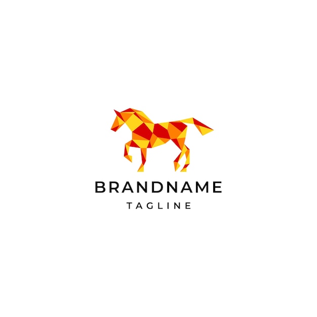 Modello di progettazione del logo geometrico del cavallo