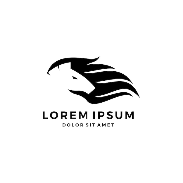 Horse hair logo icon illustration