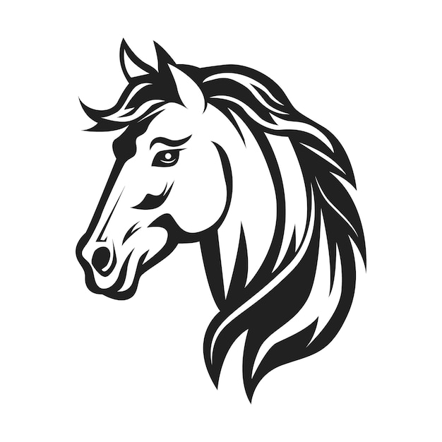 Horse head black silhouette logo vector