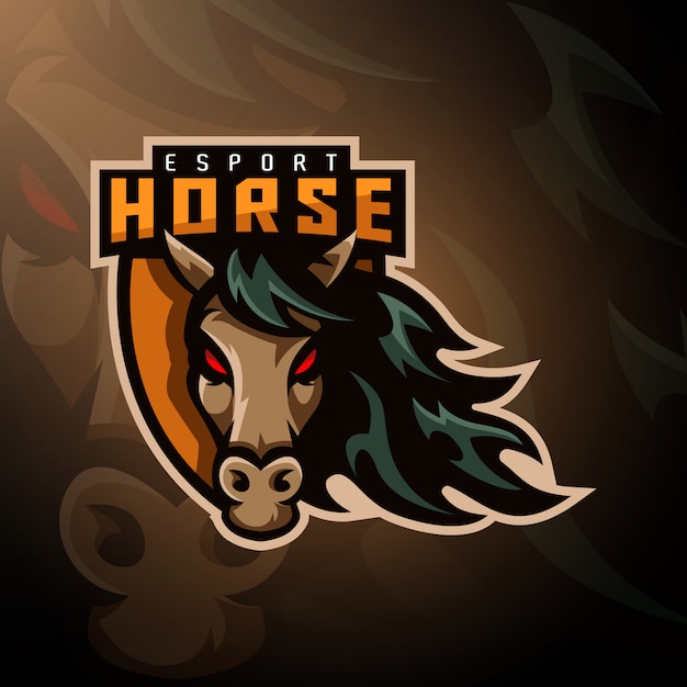 Esportatore logo testa di cavallo esport