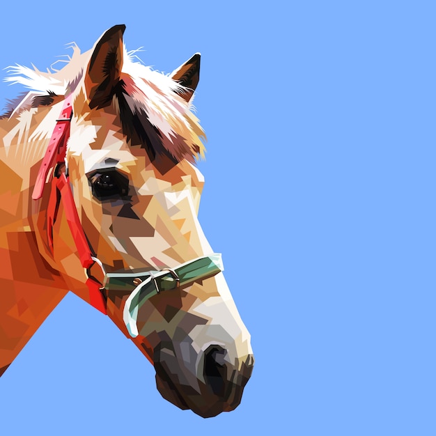 Vector horse head in geometric art style