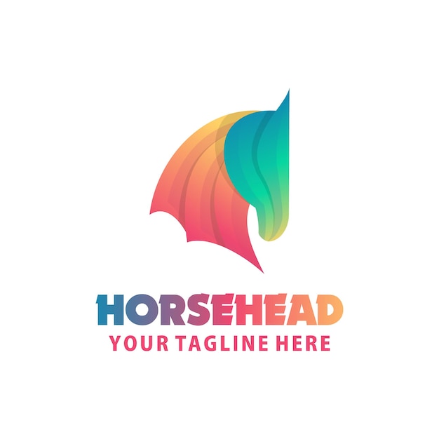 HORSE HEAD GRADATION LOGO TEMPLATE