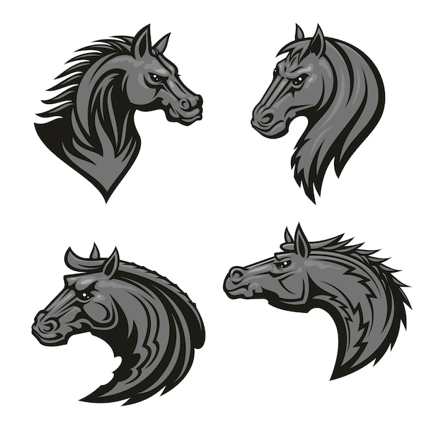 Horse head heraldic emblem