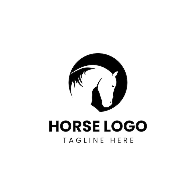 Vettore modello di progettazione del logo della testa di cavallo