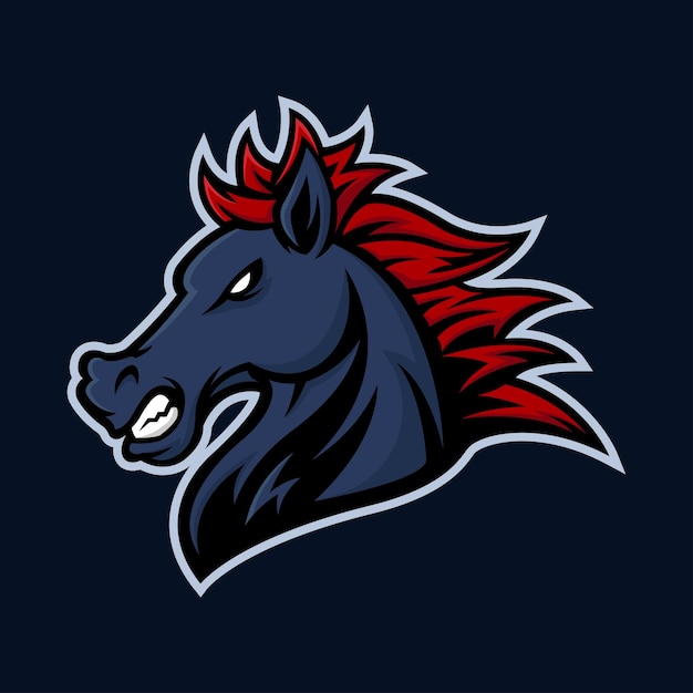 horse head mascot logo vector