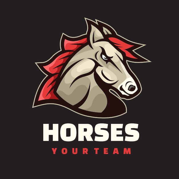horse head mascot logo