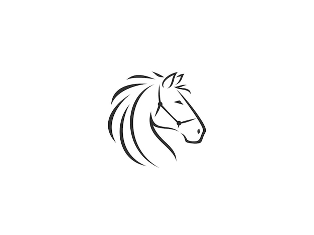 Vector horse head outline logo vector icon illustration logo template