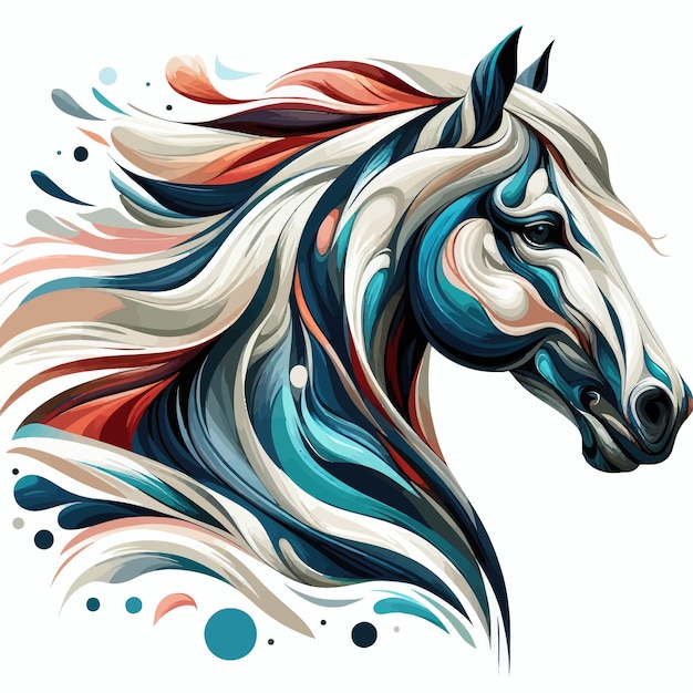 Vector horse head paint