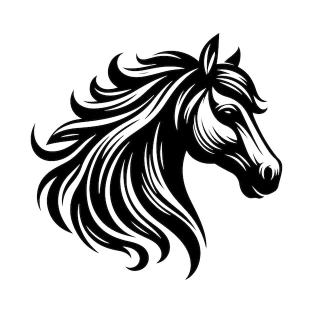 Horse head silhouette vector artwork