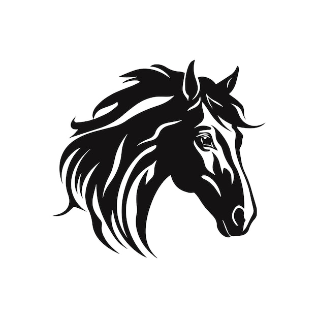 Векторная иллюстрация силуэта лошадиной головы