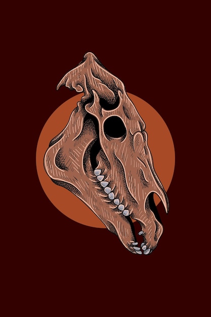 Horse head skull vector illustration