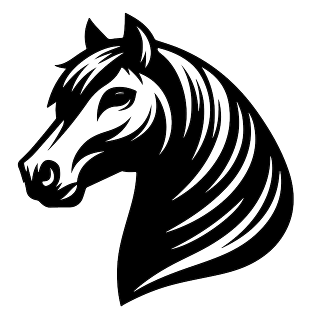 horse head vector art icon design