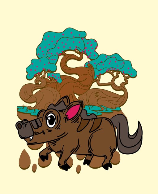 Vector horse illustration design for sukajan is mean japan traditional cloth or tshirt