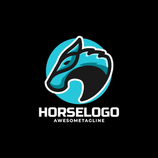 Horse illustration logo design