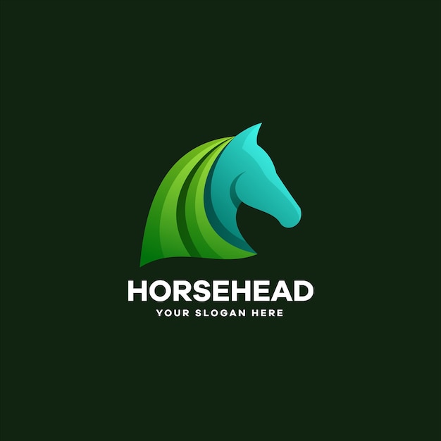 Vettore logo dell'illustrazione del cavallo