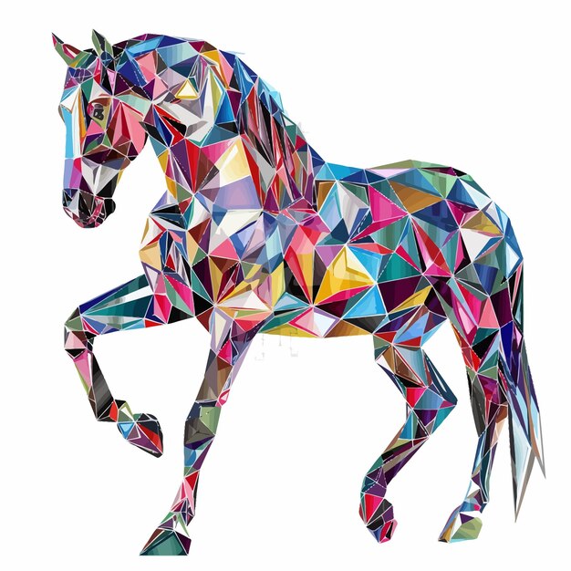 Vector horse_in_geometric_pattern_style_vector